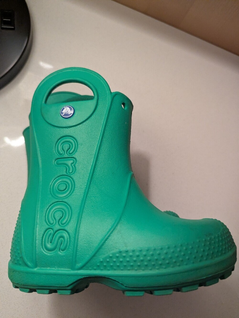 Crocs Kids Handle It Rain Boots Kids Size 8 Green, Like New